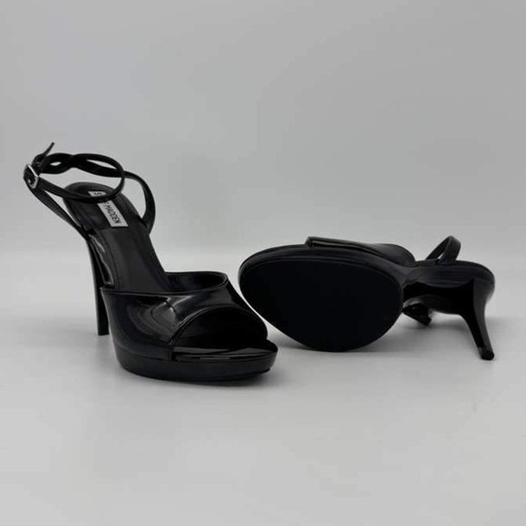 Steve Madden Kitten Black Patent High Heel Sandals - Women's Size 9.5 - NWT - Picture 3 of 6